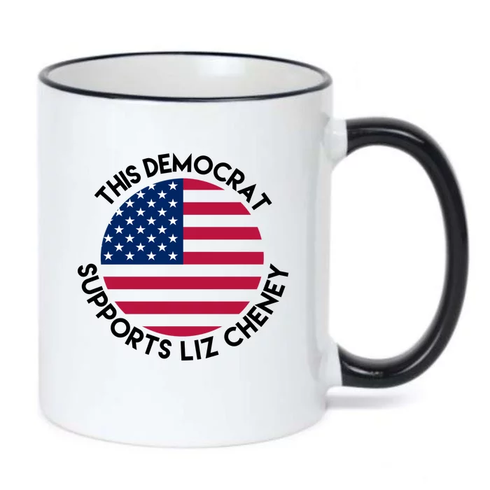 This Democrat Supports Liz Cheney Funny Election Black Color Changing Mug