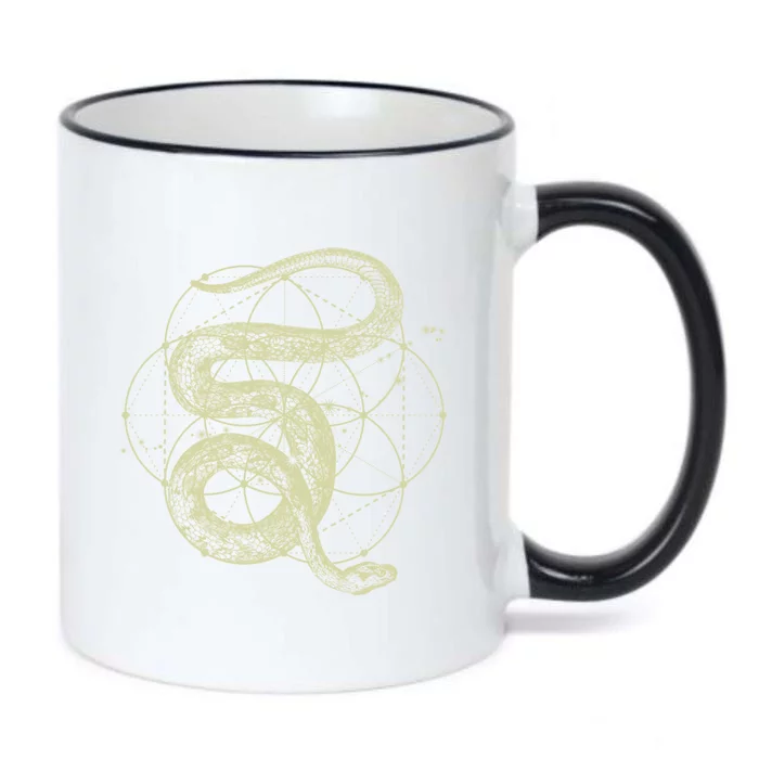 The Dharma Store Funny Gift Sacred Geometry Funny Gift Seed Of Life Snake Gift Black Color Changing Mug