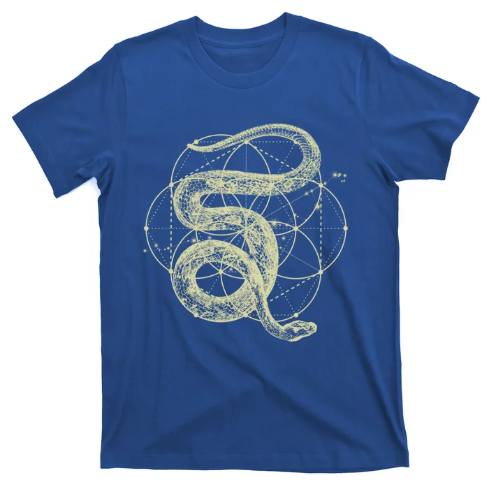 The Dharma Store Funny Gift Sacred Geometry Funny Gift Seed Of Life Snake Gift T-Shirt