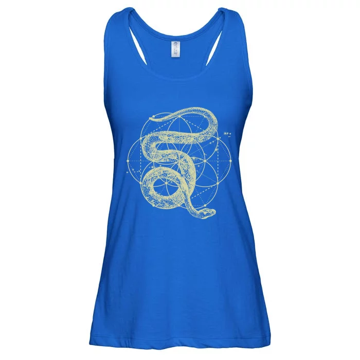 The Dharma Store Funny Gift Sacred Geometry Funny Gift Seed Of Life Snake Gift Ladies Essential Flowy Tank