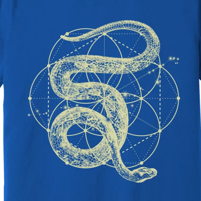 The Dharma Store Funny Gift Sacred Geometry Funny Gift Seed Of Life Snake Gift Premium T-Shirt