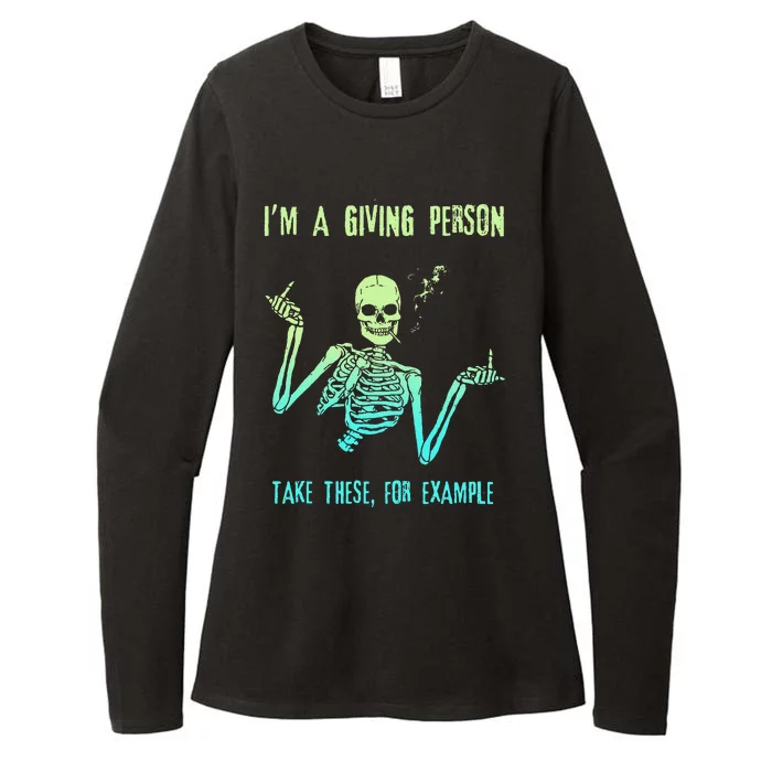 Tie Dye Skeleton IM A Giving Person Take These For Example Womens CVC Long Sleeve Shirt