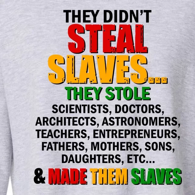 They Didnt Steal Slaves Black History Month Cropped Pullover Crew