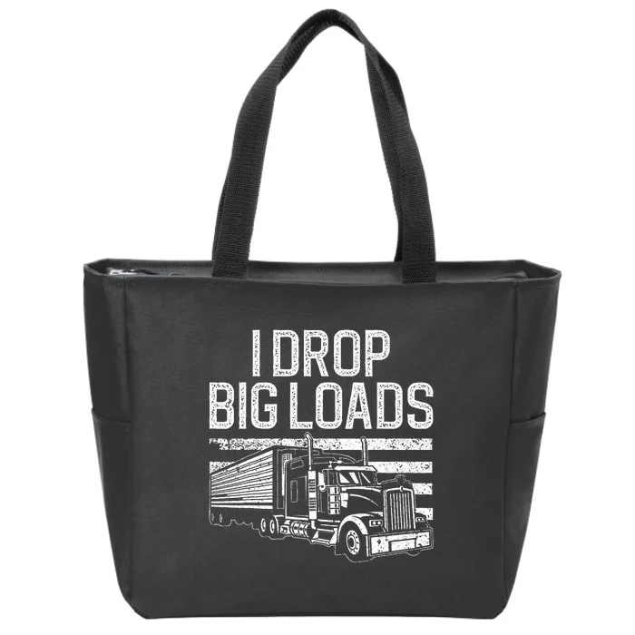 Trucker Design Semi Truck Driver Lover Zip Tote Bag