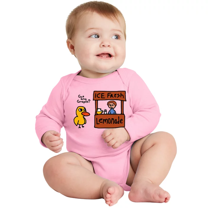 The Duck Song Got Any Grapes Baby Long Sleeve Bodysuit