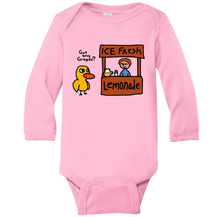 The Duck Song Got Any Grapes Baby Long Sleeve Bodysuit