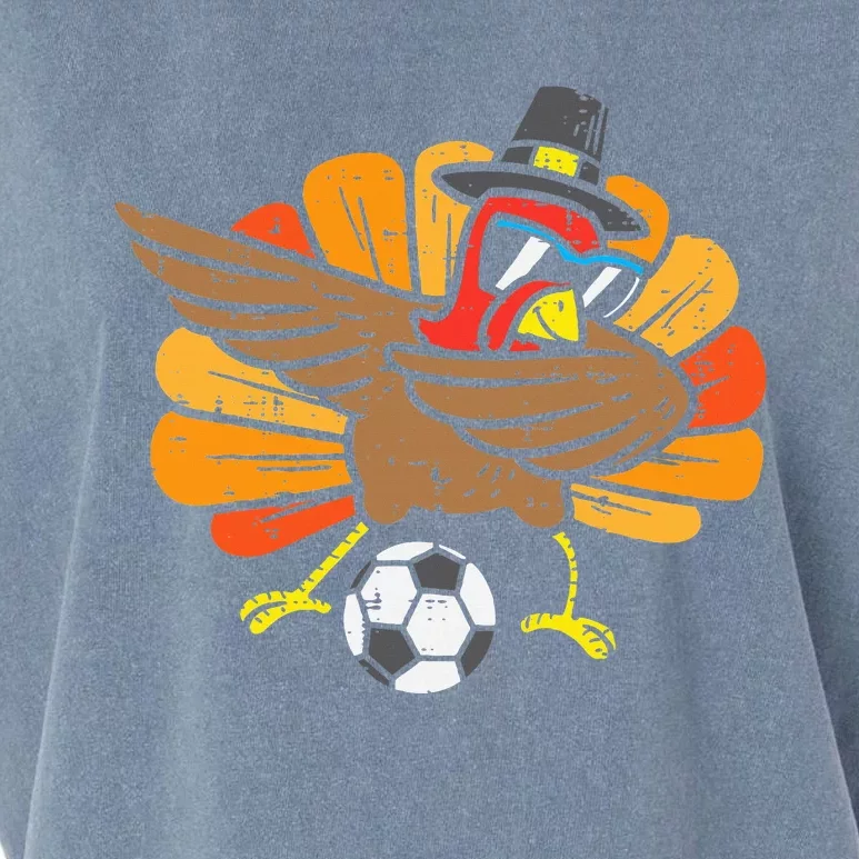 Turkey Dab Soccer Football Thanksgiving Dance Garment-Dyed Women's Muscle Tee