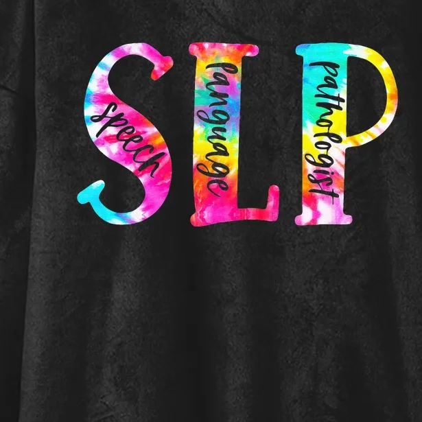 Tie Dye SLP Speech Language Pathologist Speech Therapy Hooded Wearable Blanket