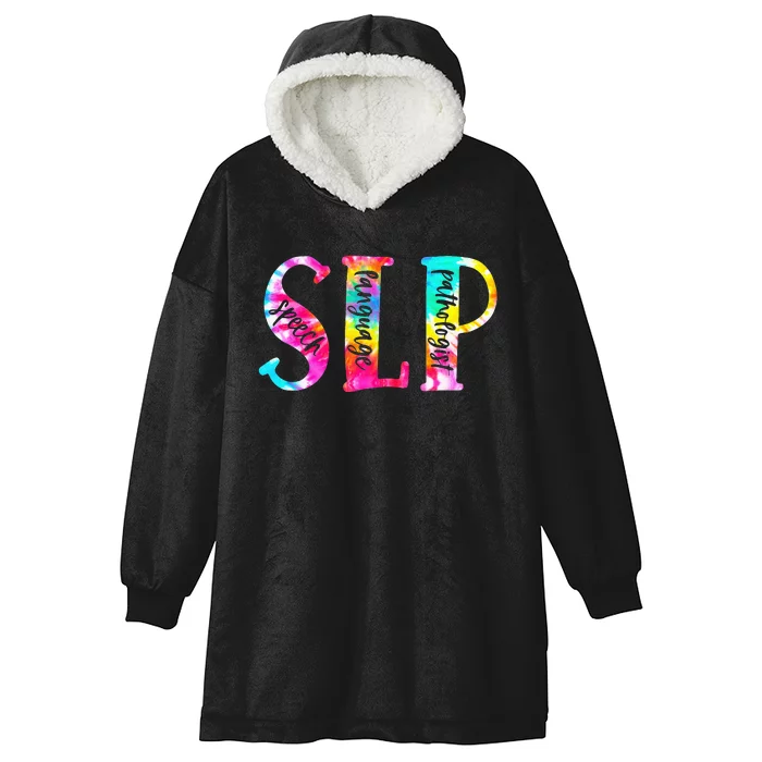 Tie Dye SLP Speech Language Pathologist Speech Therapy Hooded Wearable Blanket