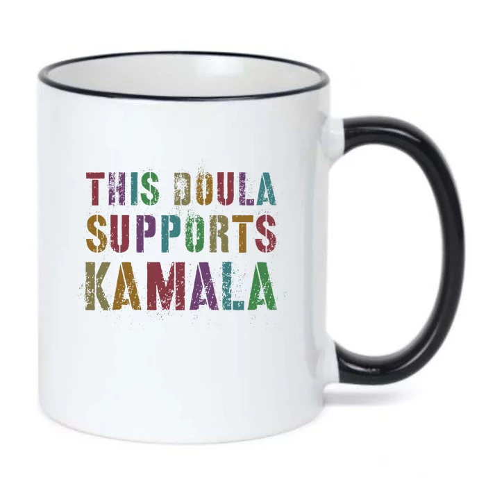 This Doula Supports Kamala 2024 47th Grab Him By Ballot Black Color Changing Mug