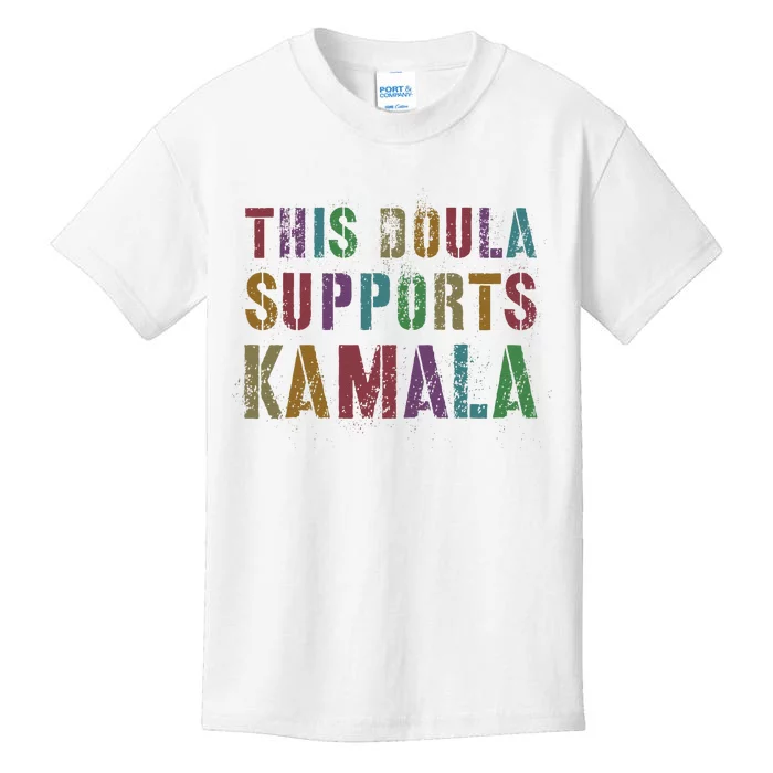 This Doula Supports Kamala 2024 47th Grab Him By Ballot Kids T-Shirt