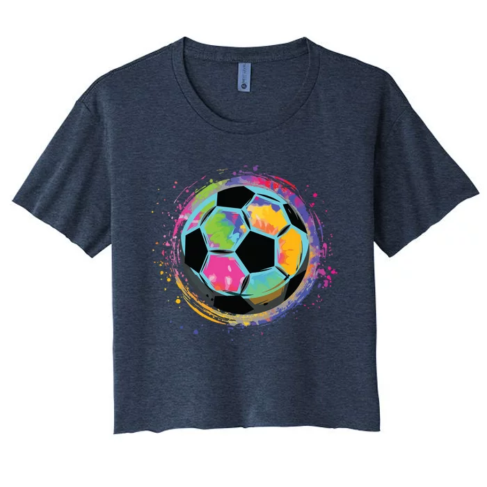 Tie Dye Soccer Ball For All Soccer Lovers Men Women Women's Crop Top Tee