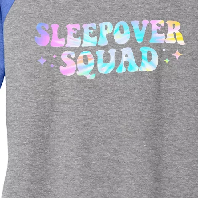 Tie Dye Sleepover Squad Pajama Party Slumber Party Women's Tri-Blend 3/4-Sleeve Raglan Shirt