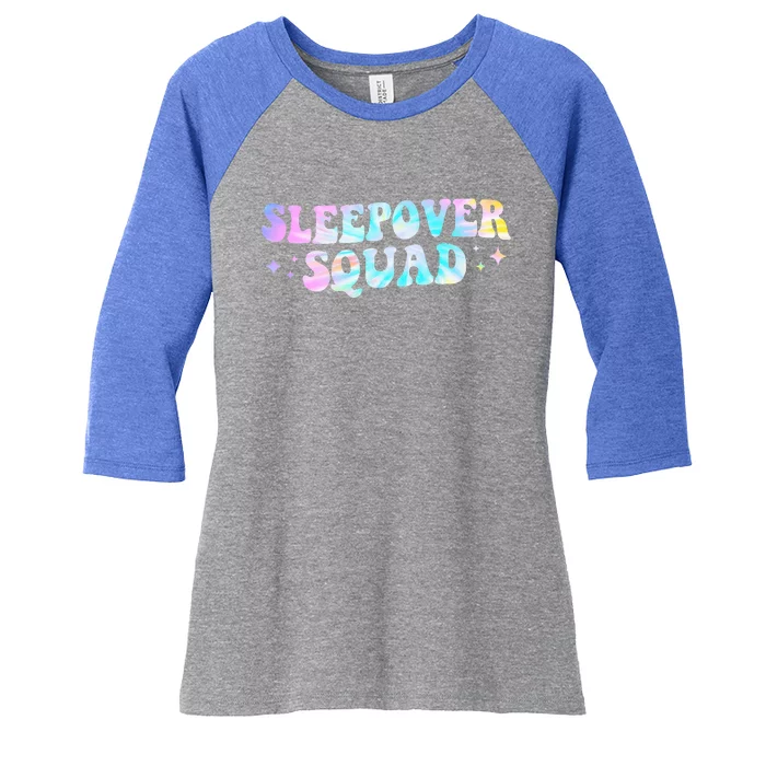 Tie Dye Sleepover Squad Pajama Party Slumber Party Women's Tri-Blend 3/4-Sleeve Raglan Shirt