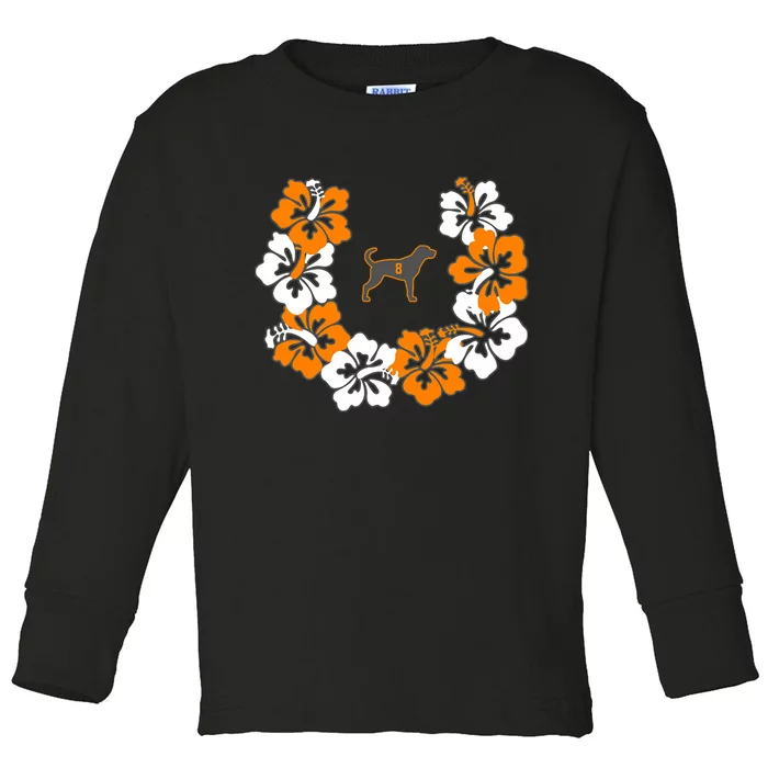 Tennessee Dog Sport Lovers Coonhound Fan Hawaii Lei Toddler Long Sleeve Shirt