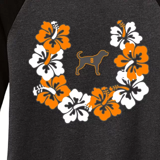 Tennessee Dog Sport Lovers Coonhound Fan Hawaii Lei Women's Tri-Blend 3/4-Sleeve Raglan Shirt