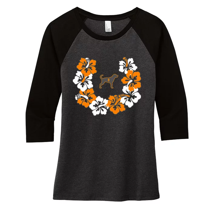 Tennessee Dog Sport Lovers Coonhound Fan Hawaii Lei Women's Tri-Blend 3/4-Sleeve Raglan Shirt