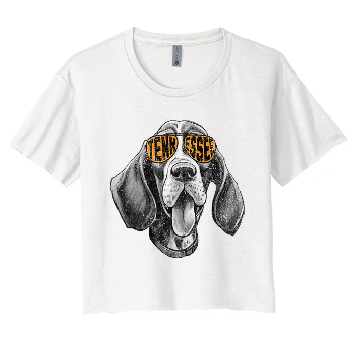 Tennessee Dog Sport Lovers Tennessee Coonhound Women's Crop Top Tee