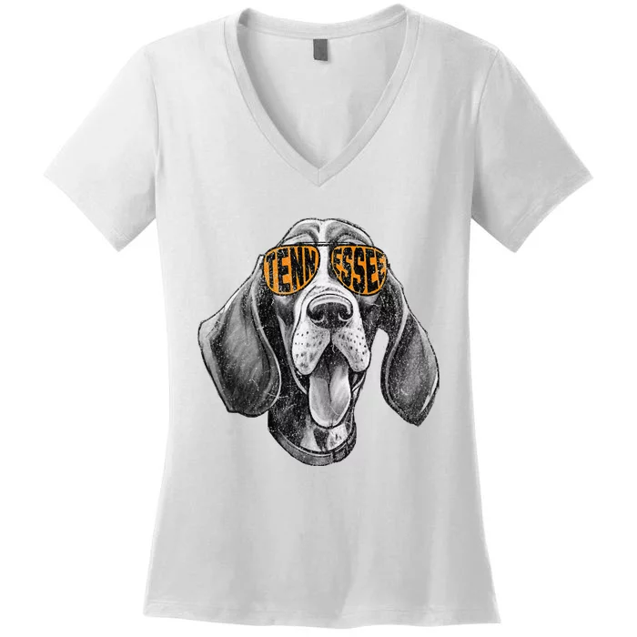 Tennessee Dog Sport Lovers Tennessee Coonhound Women's V-Neck T-Shirt