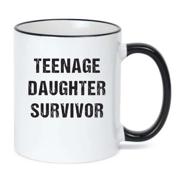 Teenage Daughter Survivor Parenting Quote Fathers Day Black Color Changing Mug