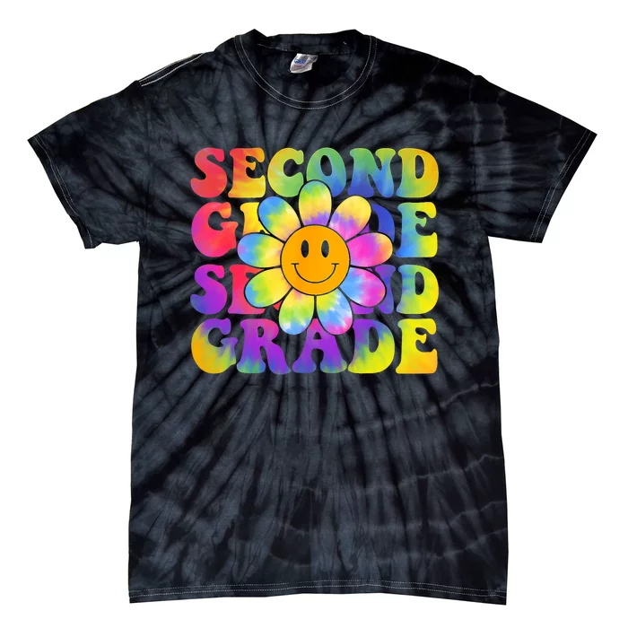 Tie Dye Second Grade Daisy Colorful Back To School Teacher Tie-Dye T-Shirt