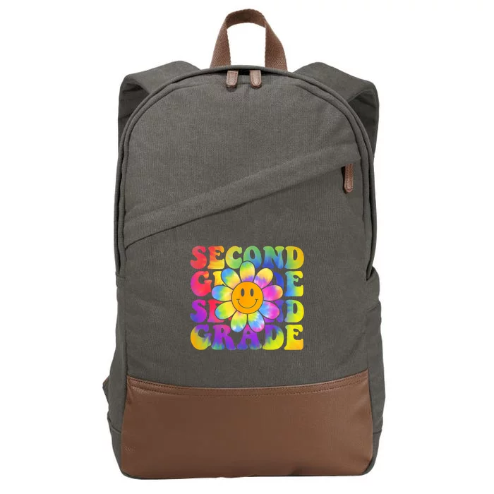 Tie Dye Second Grade Daisy Colorful Back To School Teacher Cotton Canvas Backpack