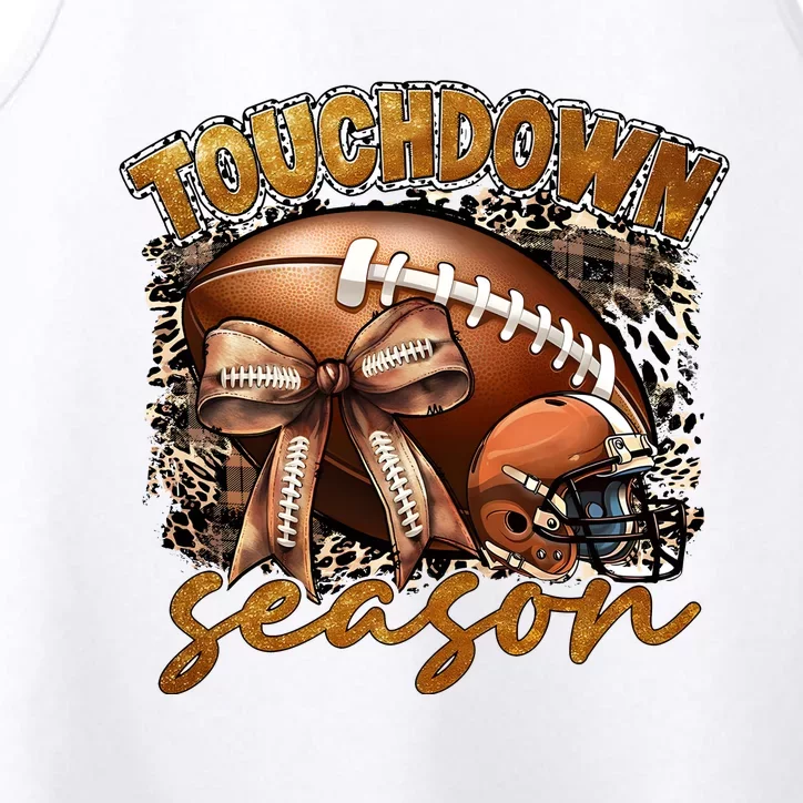 Touch Down Season Fall Coquette Bow Performance Tank