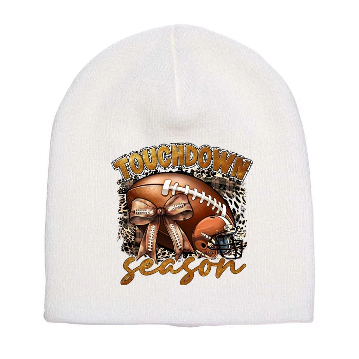 Touch Down Season Fall Coquette Bow Short Acrylic Beanie