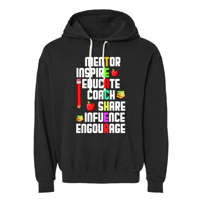 Teachers Day Sayings Garment-Dyed Fleece Hoodie