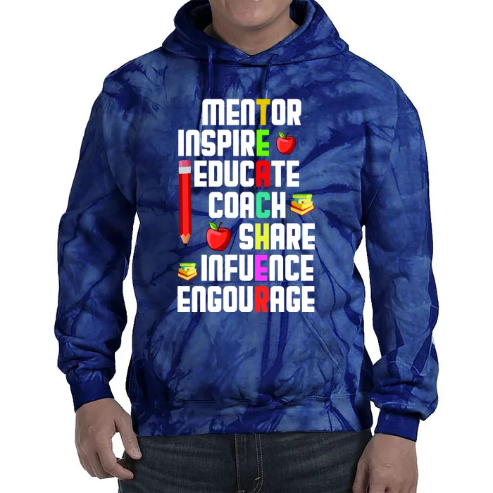 Teachers Day Sayings Tie Dye Hoodie