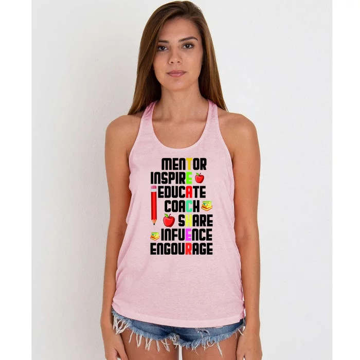 Teachers Day Sayings Women's Knotted Racerback Tank