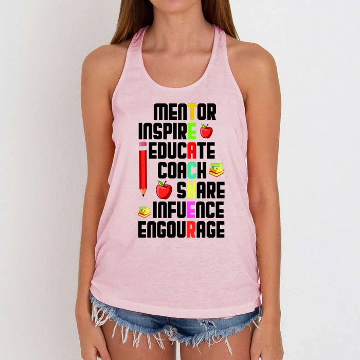 Teachers Day Sayings Women's Knotted Racerback Tank