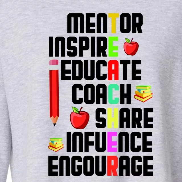 Teachers Day Sayings Cropped Pullover Crew