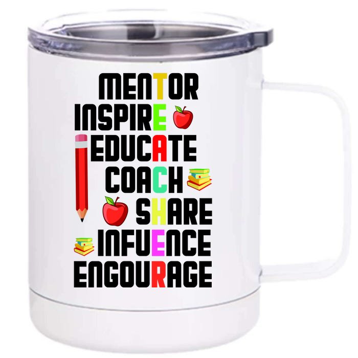 Teachers Day Sayings Front & Back 12oz Stainless Steel Tumbler Cup