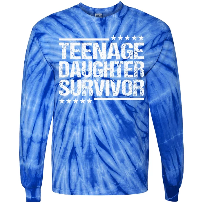 Teenage Daughter Survivor Vintage Dad Mom Tie-Dye Long Sleeve Shirt