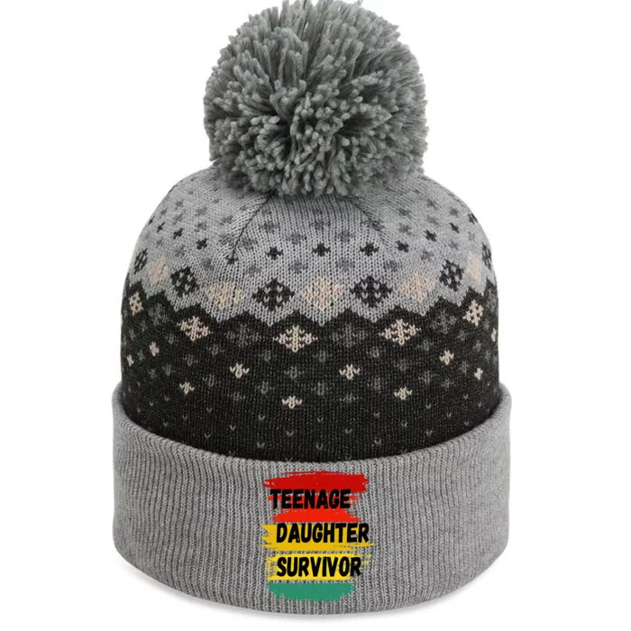 Teenage Daughter Survivor Retrovintage Sunset Paint Brush The Baniff Cuffed Pom Beanie