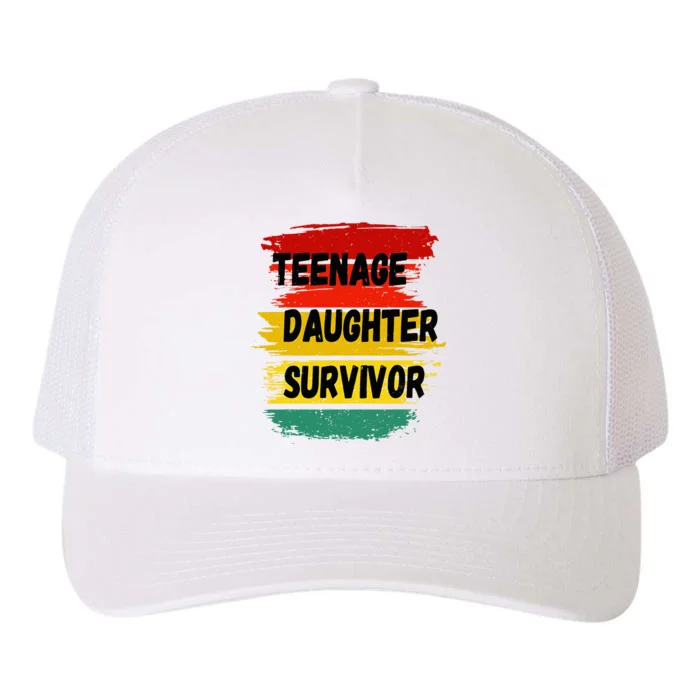 Teenage Daughter Survivor Retrovintage Sunset Paint Brush Yupoong Adult 5-Panel Trucker Hat