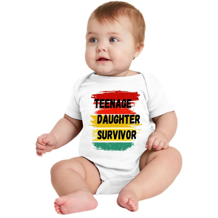 Teenage Daughter Survivor Retrovintage Sunset Paint Brush Baby Bodysuit