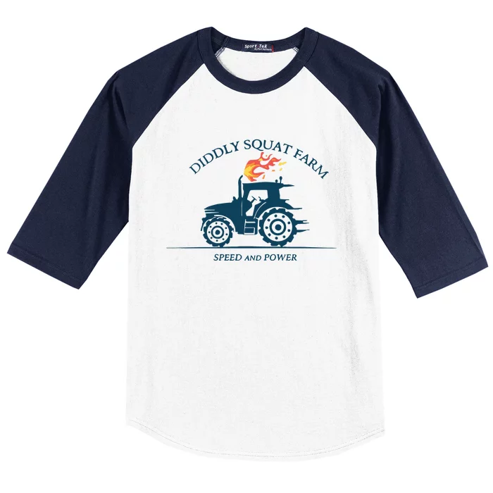 Tractor Diddly Squat Farm Speed And Power Baseball Sleeve Shirt