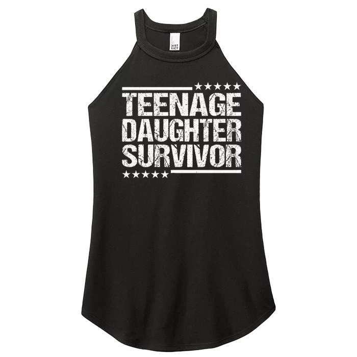 Teenage Daughter Survivor Vintage Dad Mom FatherS Day Women’s Perfect Tri Rocker Tank