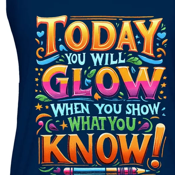 Testing Day Show What You Know Teacher Do Not Stress Ladies Essential Flowy Tank