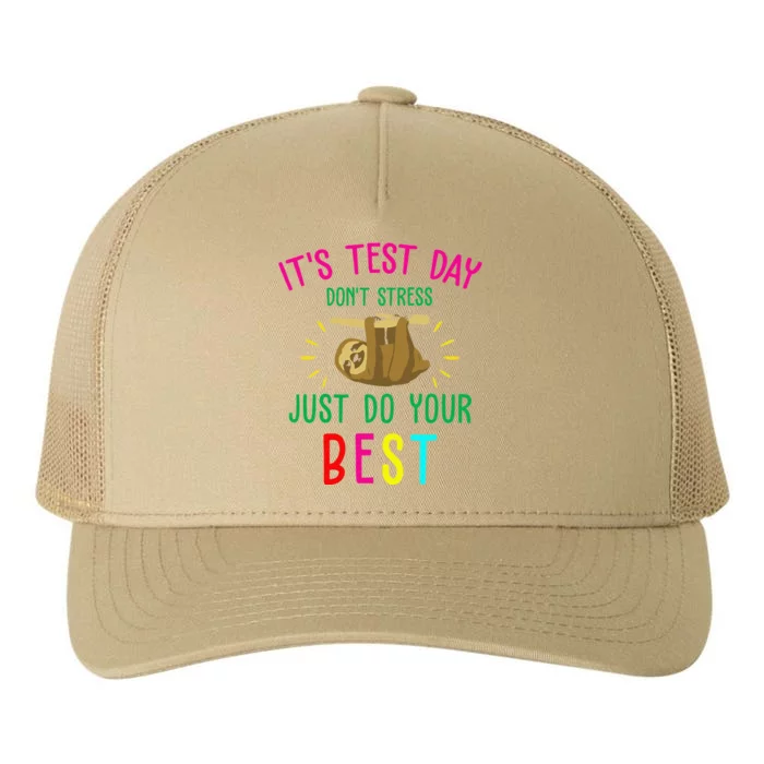 Test Day Sloth Funny School Professor Teacher Testing Squad Funny Yupoong Adult 5-Panel Trucker Hat