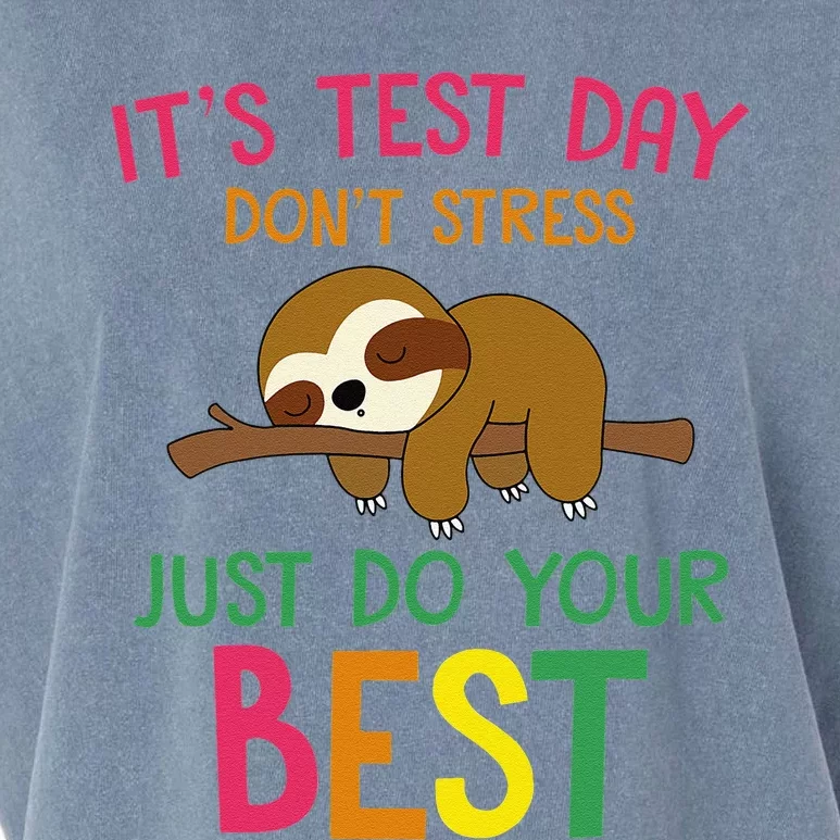 Test Day Sloth Funny School Professor Teacher Testing Squad Garment-Dyed Women's Muscle Tee