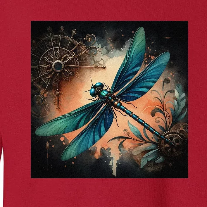 Teal Dragonfly Steampunk Toddler Sweatshirt