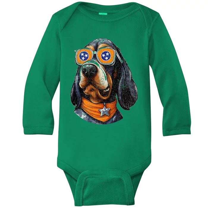 Tennessee Dog Sport Lovers Tennessee Coonhound Fan Baby Long Sleeve Bodysuit