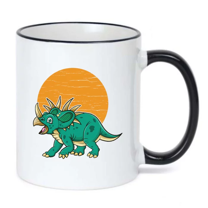 Triceratops Dinosaur Sunset Black Color Changing Mug