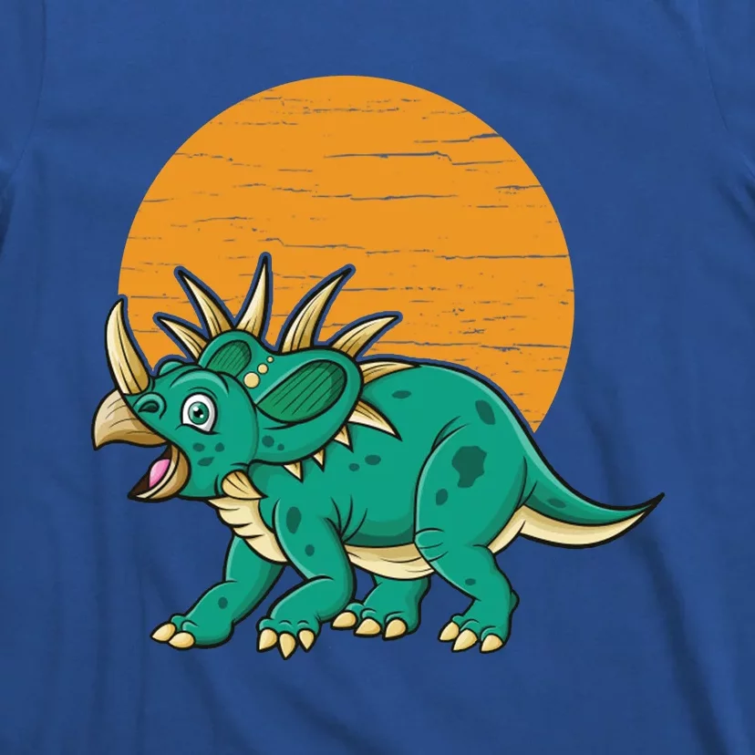 Triceratops Dinosaur Sunset T-Shirt