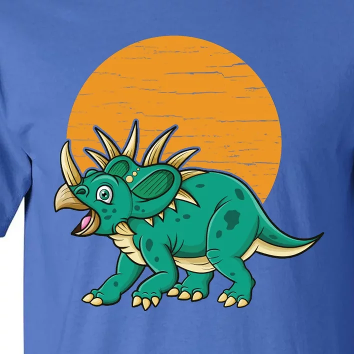 Triceratops Dinosaur Sunset Tall T-Shirt