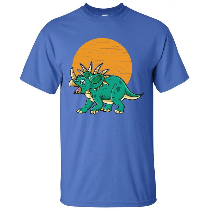 Triceratops Dinosaur Sunset Tall T-Shirt