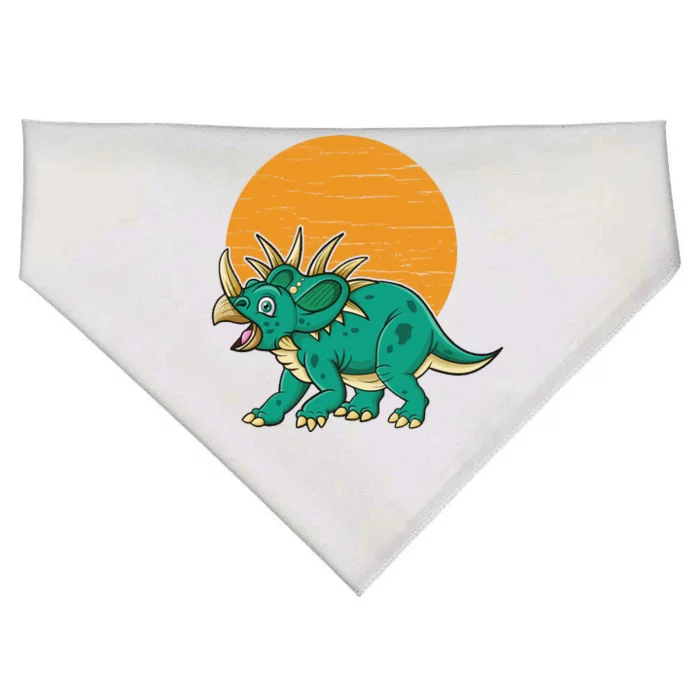 Triceratops Dinosaur Sunset USA-Made Doggie Bandana